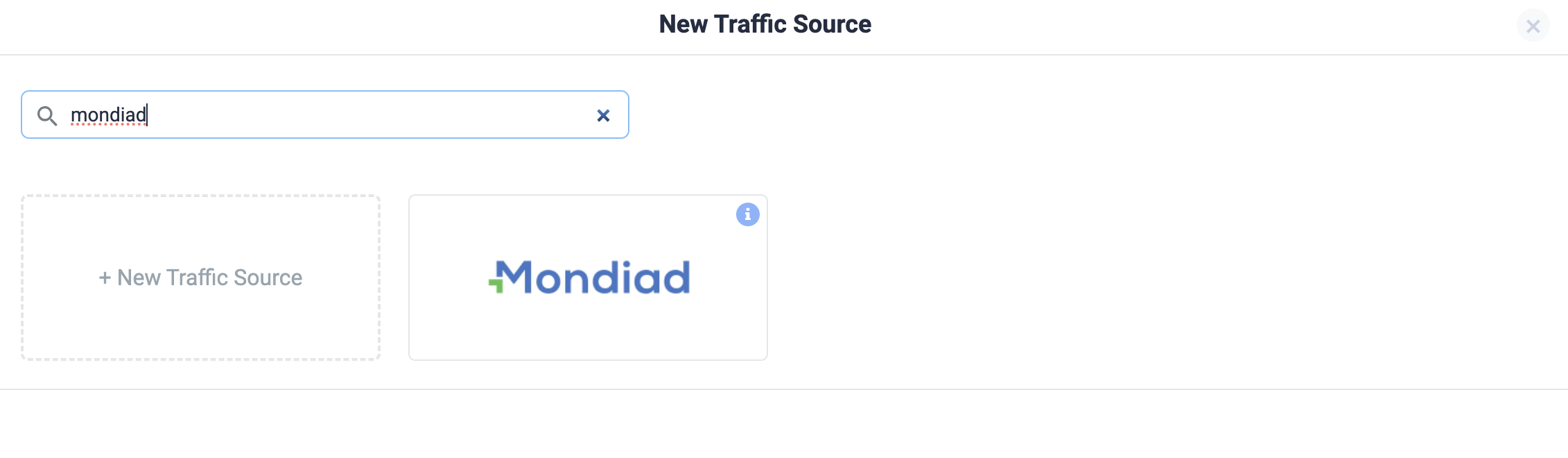 Add Mondiad as a traffic source on ClickFlare