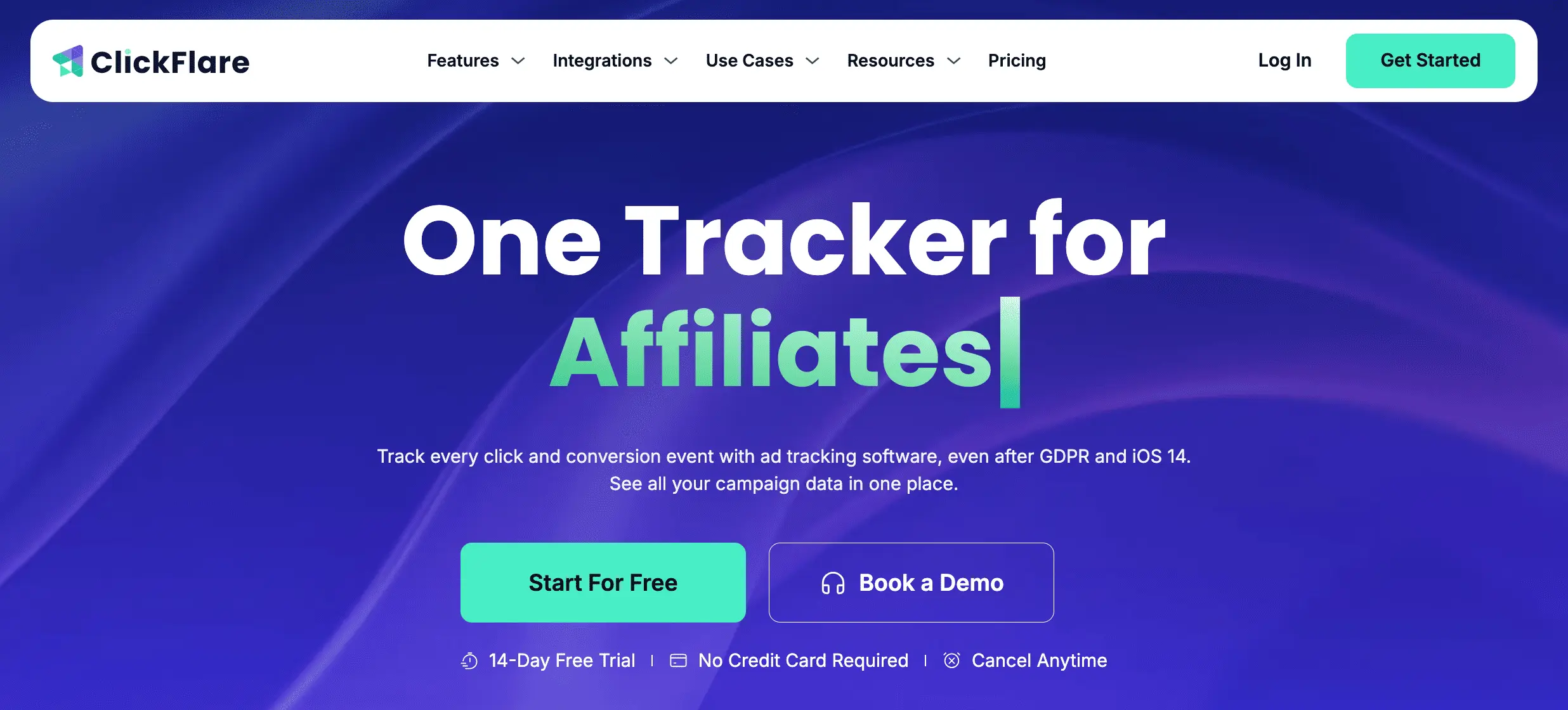 voluum alternatives clickflare homepage