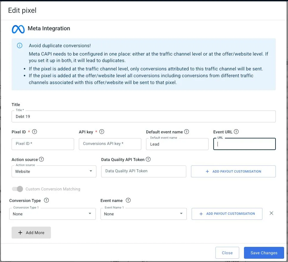 RedTrack alternatives: RedTrack's CAPI Conversion API 