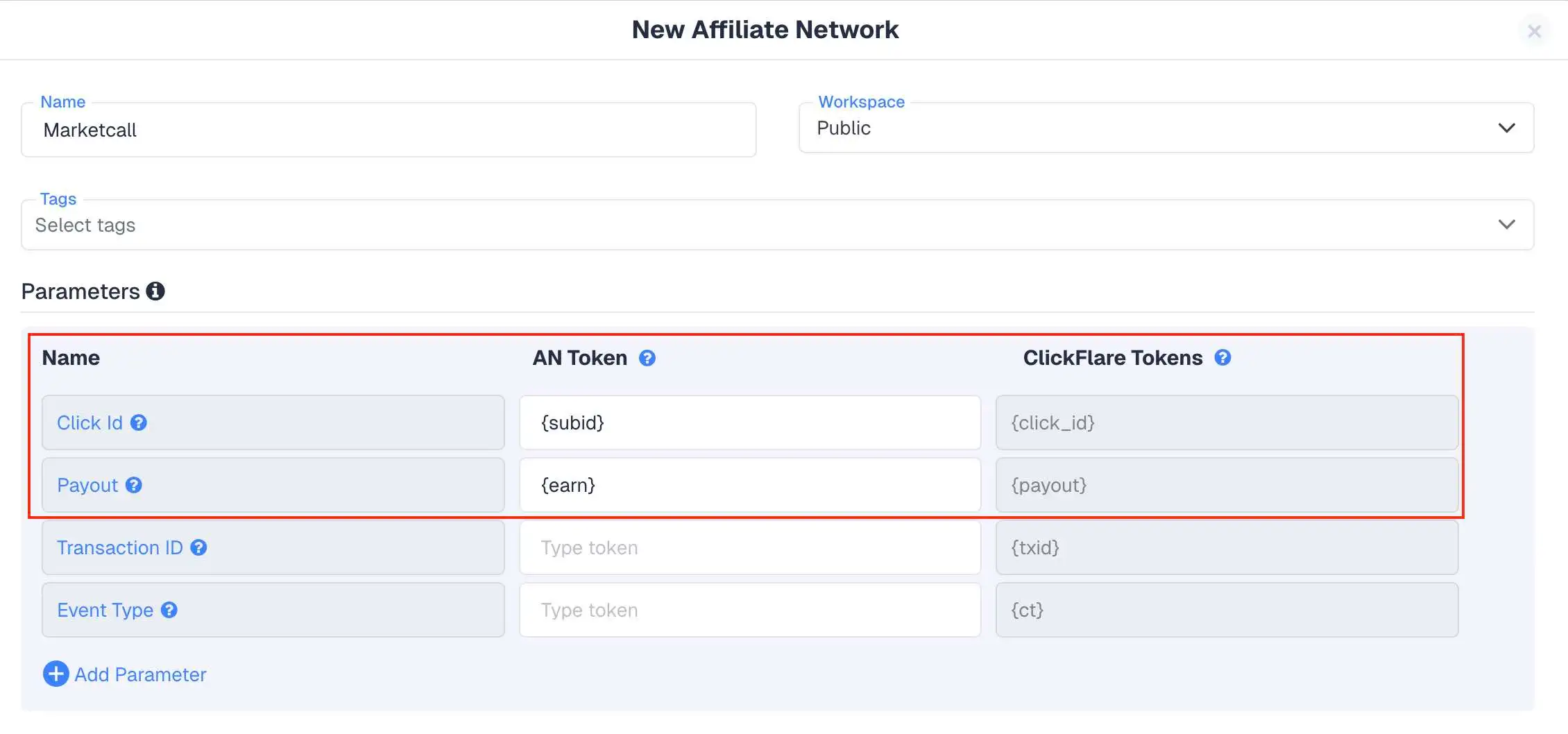 How to Generate the ClickFlare Postback URL for Marketcall