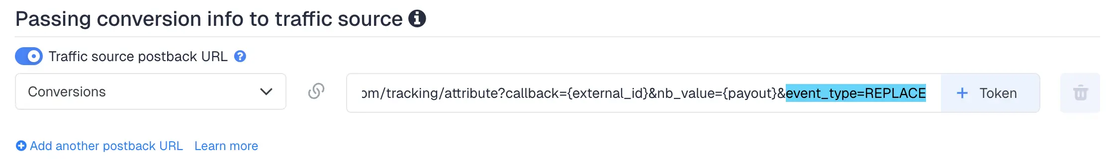 Send data from ClickFlare to native ad platforms through S2S postbacks for Marketcall tracking