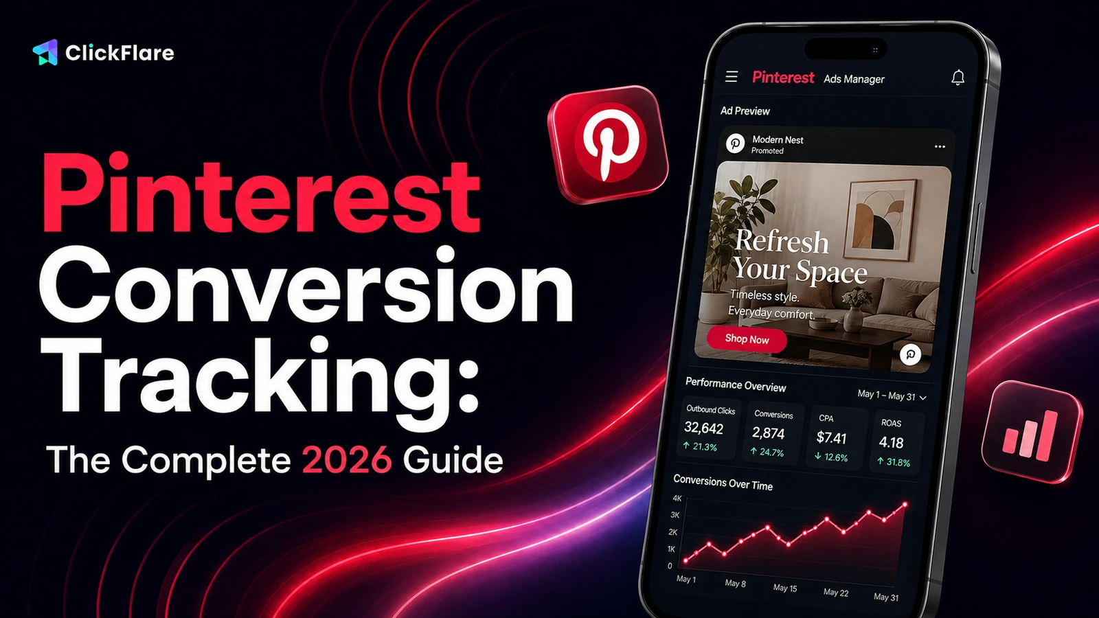 Pinterest conversion tracking complete 2026 guide by ClickFlare