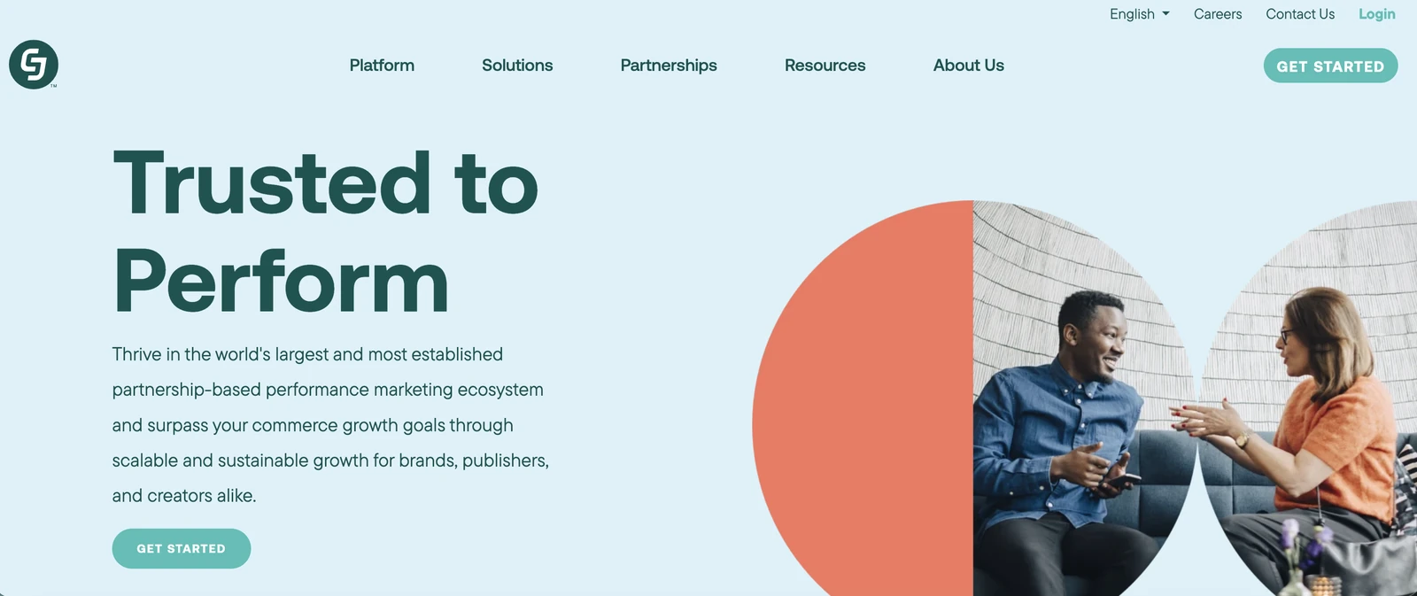 CJ Affiliate homepage, one of the largest and best affiliate networks for brands and publishers