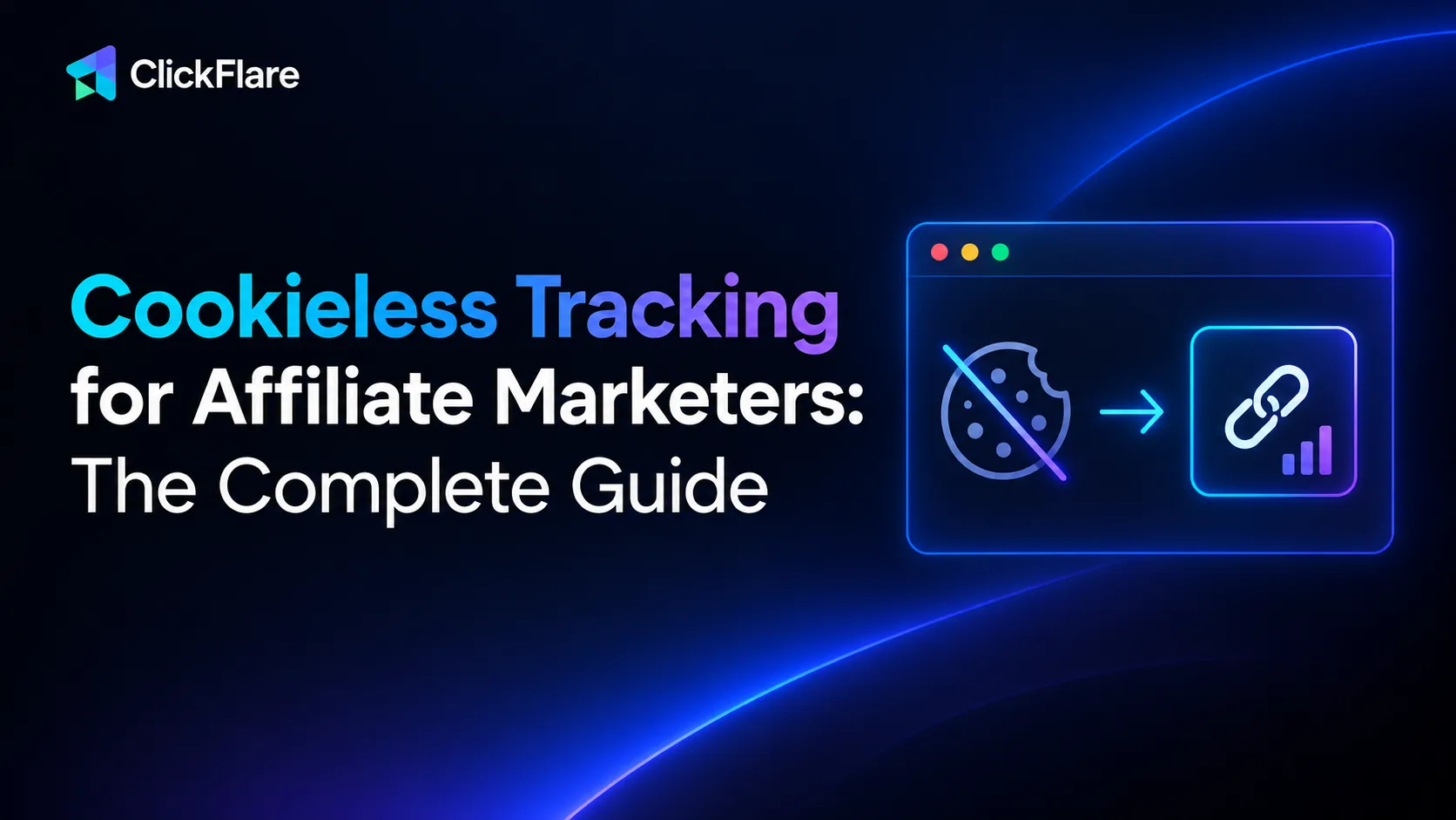 Cookieless tracking for affiliate marketers: a cookie icon crossed out next to a link tracking icon