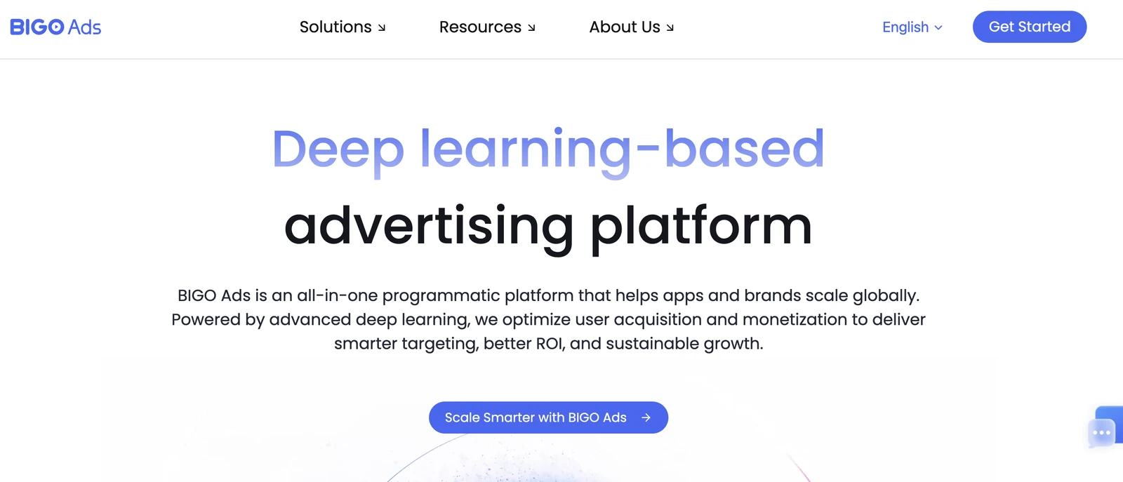 Bigo Ads native advertising platform homepage