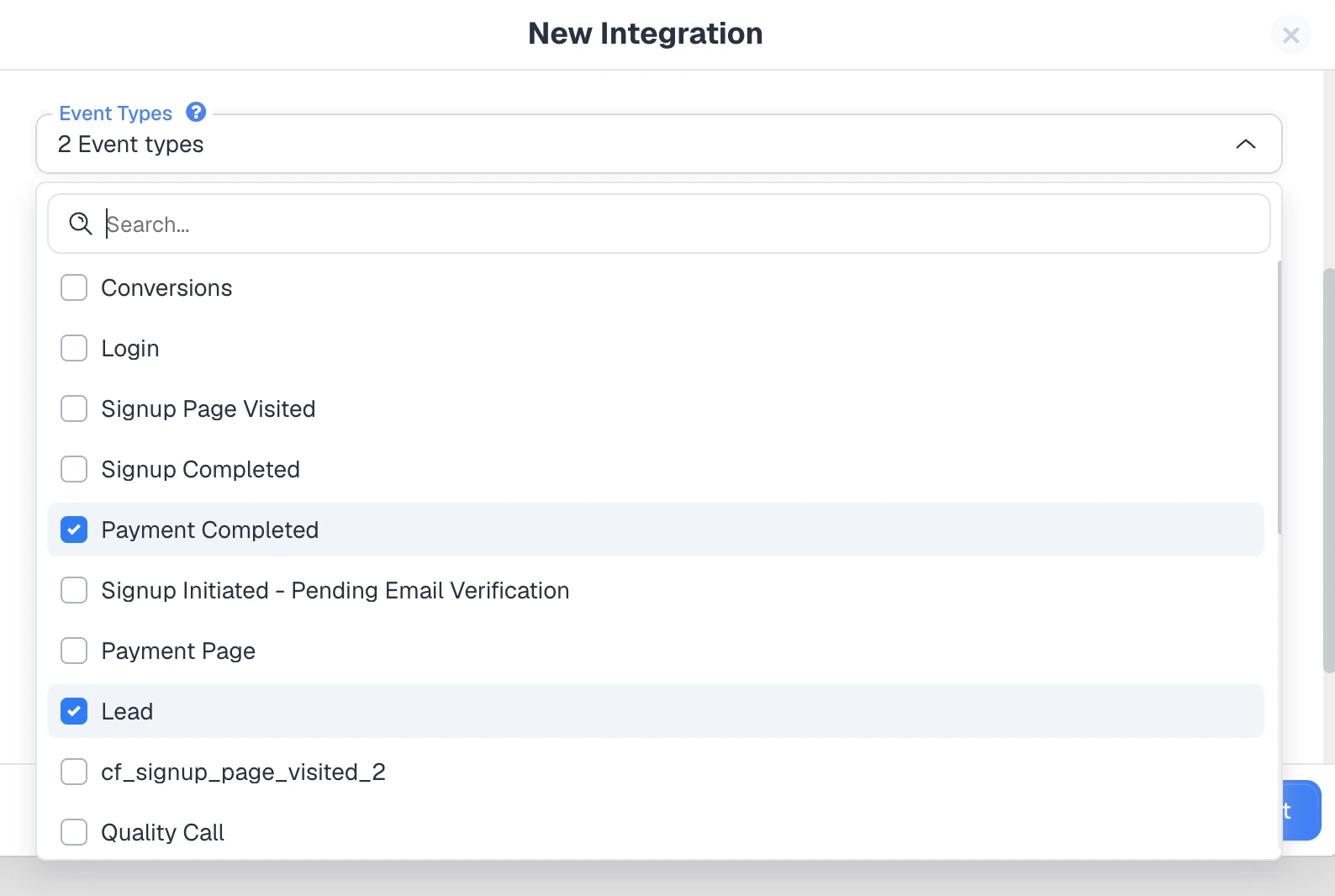 Selecting event types to post back to Bing for conversion tracking in ClickFlare
