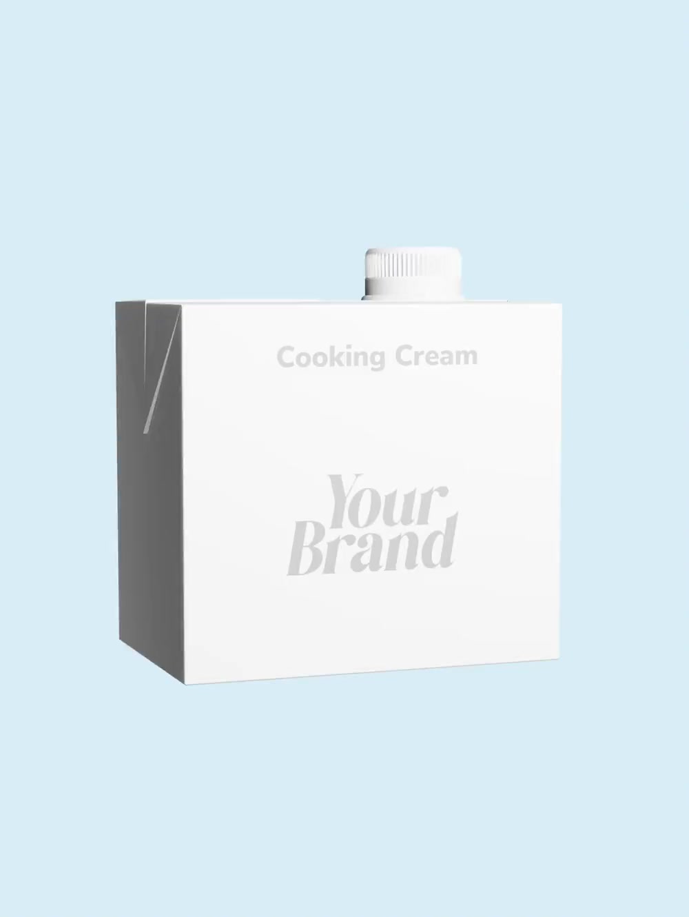 White private-label cooking cream carton