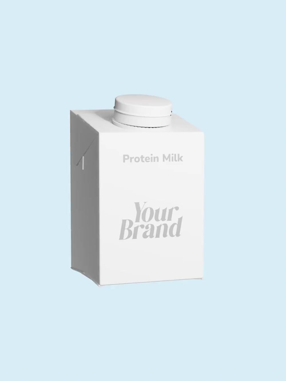 White private-label protein milk carton