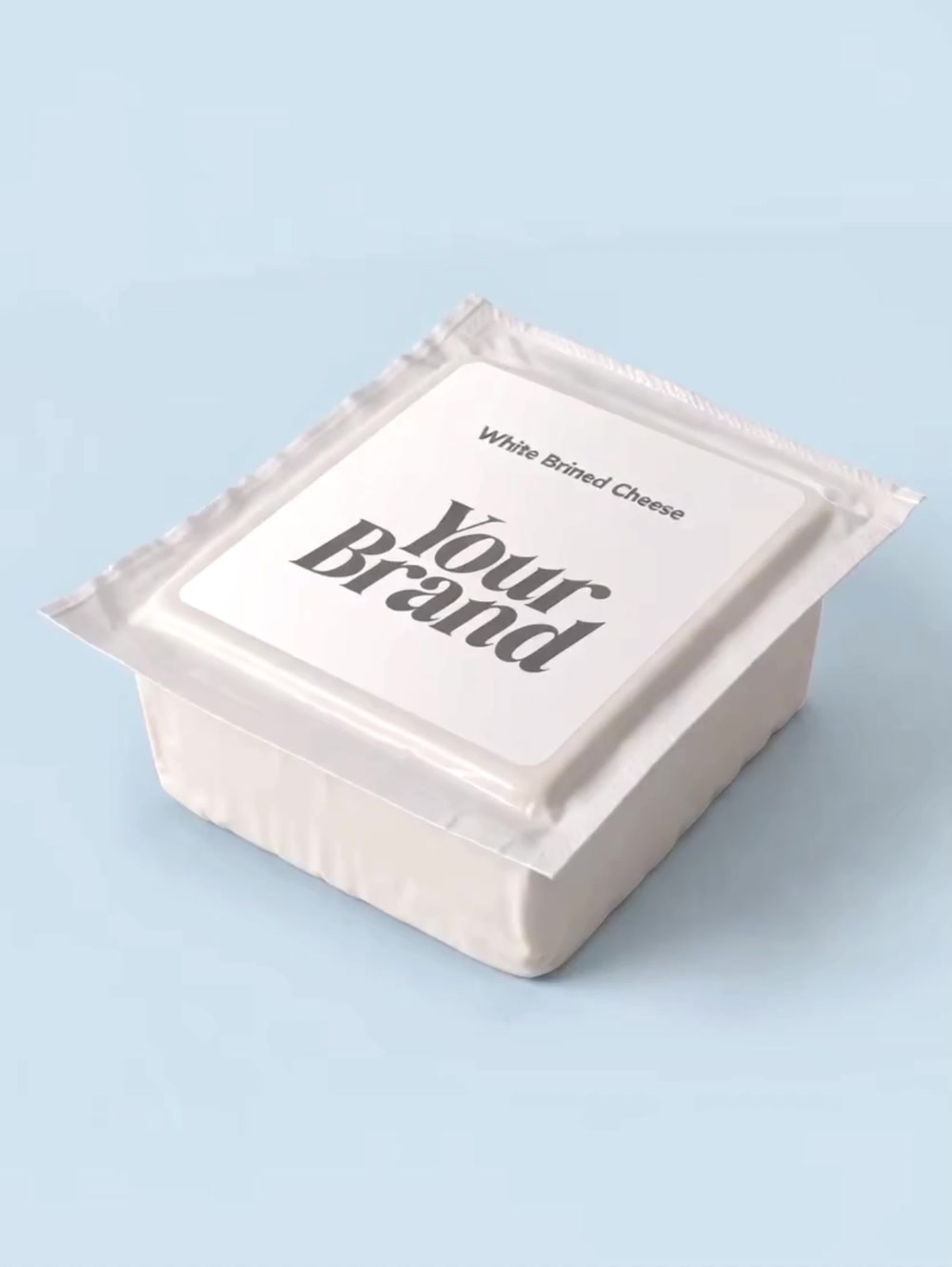 White private-label brined cheese pack