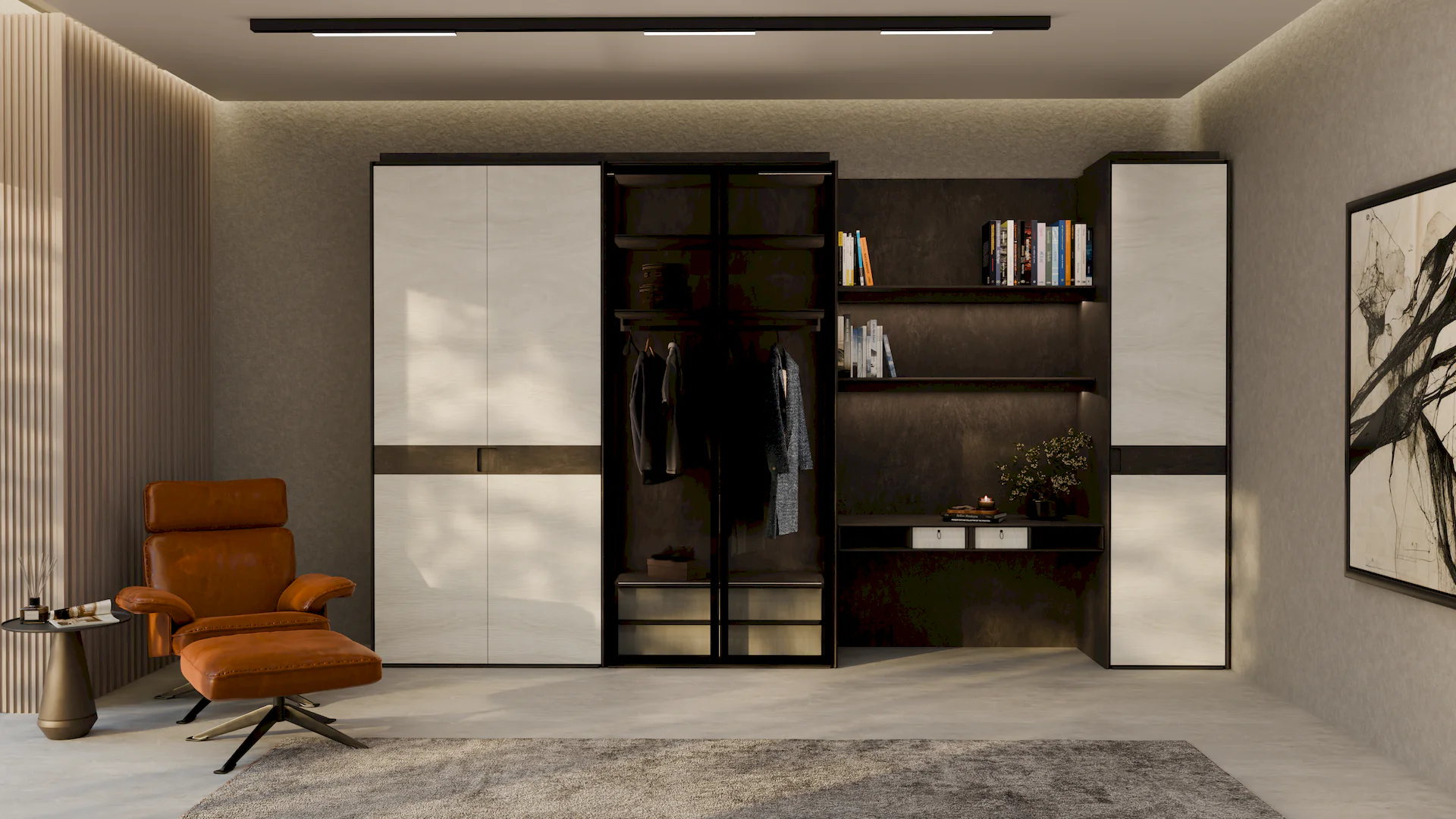 Custom aluminium and glass wardrobe door