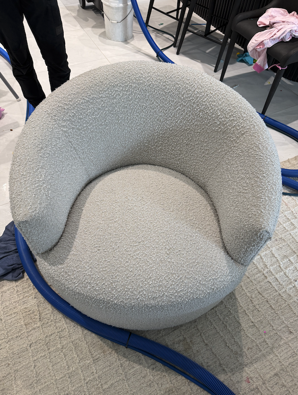 Upholstery after professional deep steam cleaning