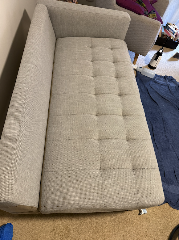 After professional fabric sofa cleaning in Mosman Sydney