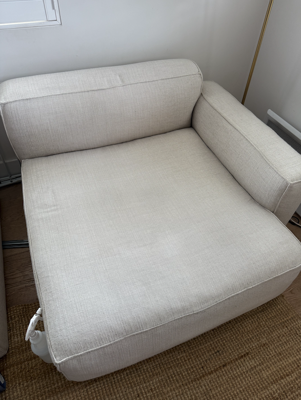 After professional fabric sofa cleaning in Mosman Sydney