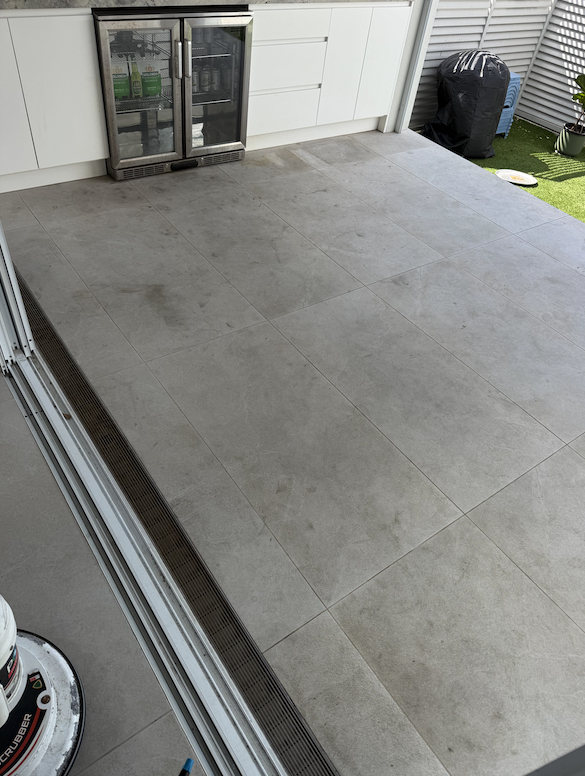 Before tile grout clean