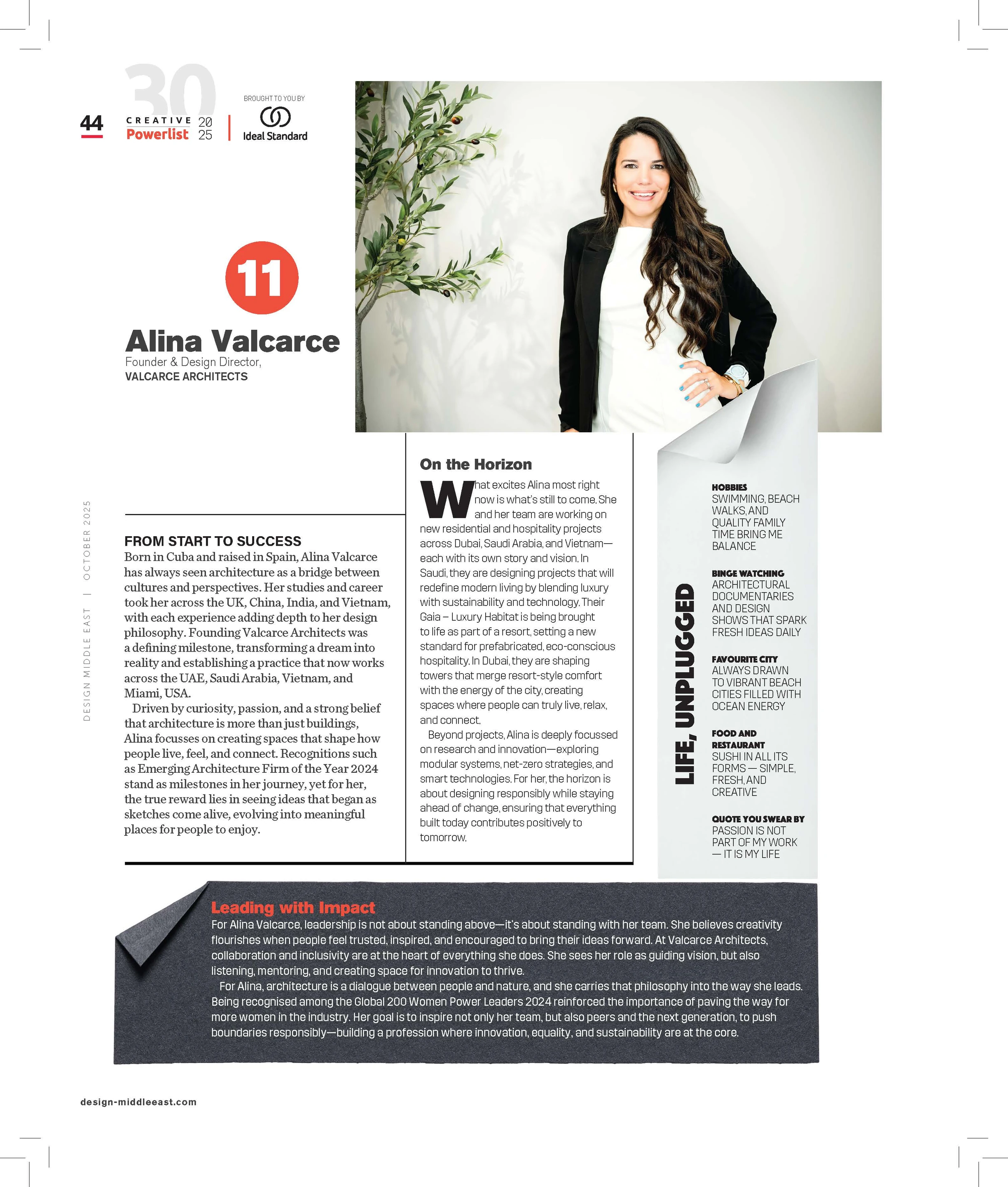 Alina Valcarce Ranks 11th on the Creative 30 Powerlist 2025