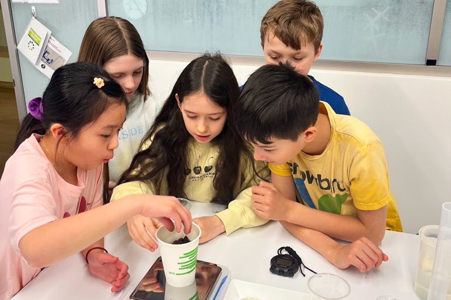 Students working in the science lab