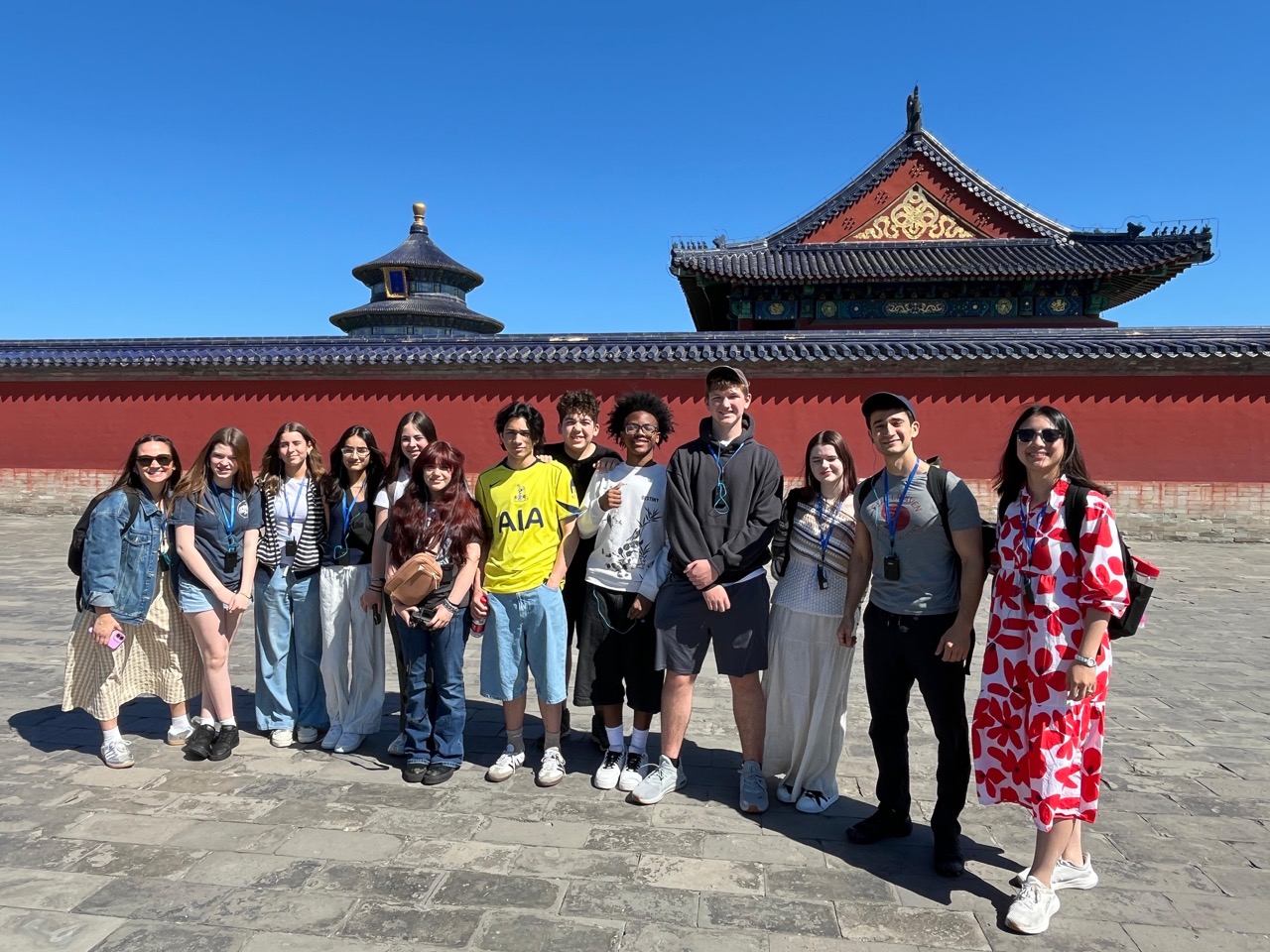 Pine Street School Middle School students and their teachers on the 8th Grade International Trip to China.