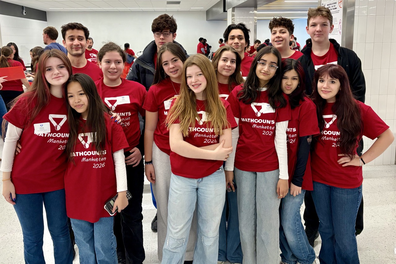 Pine Street School Mathcounts team members pose for a group picture