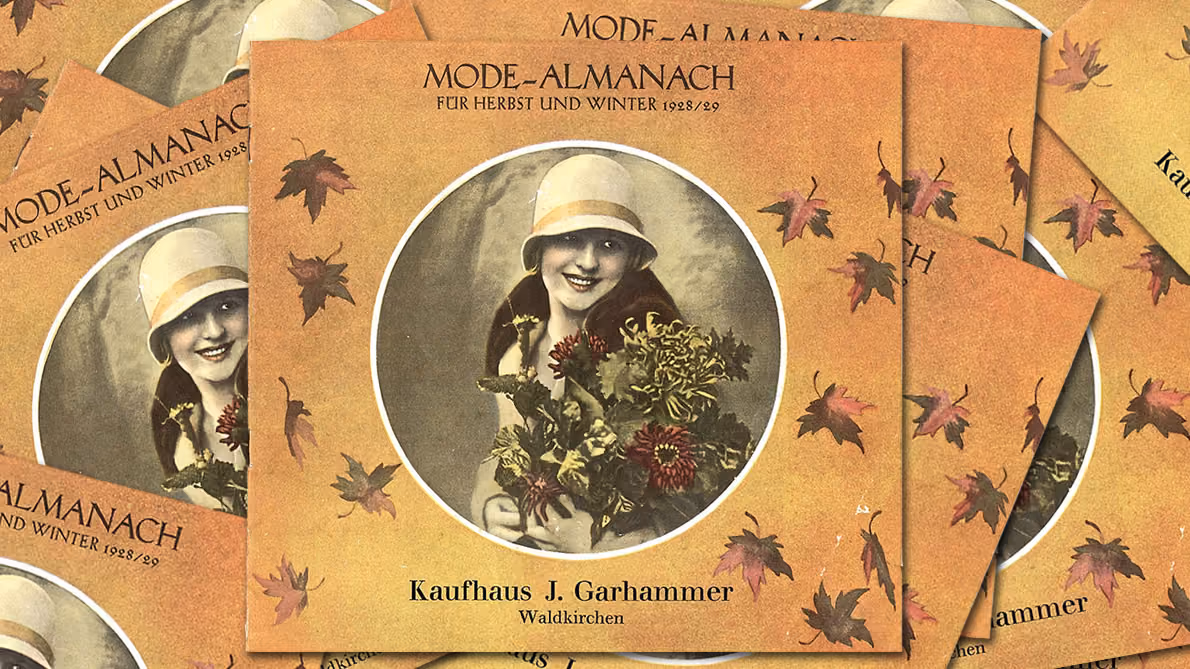 Titelseite des Mode-Almanachs von GARHAMMER aus dem Jahr 1928
