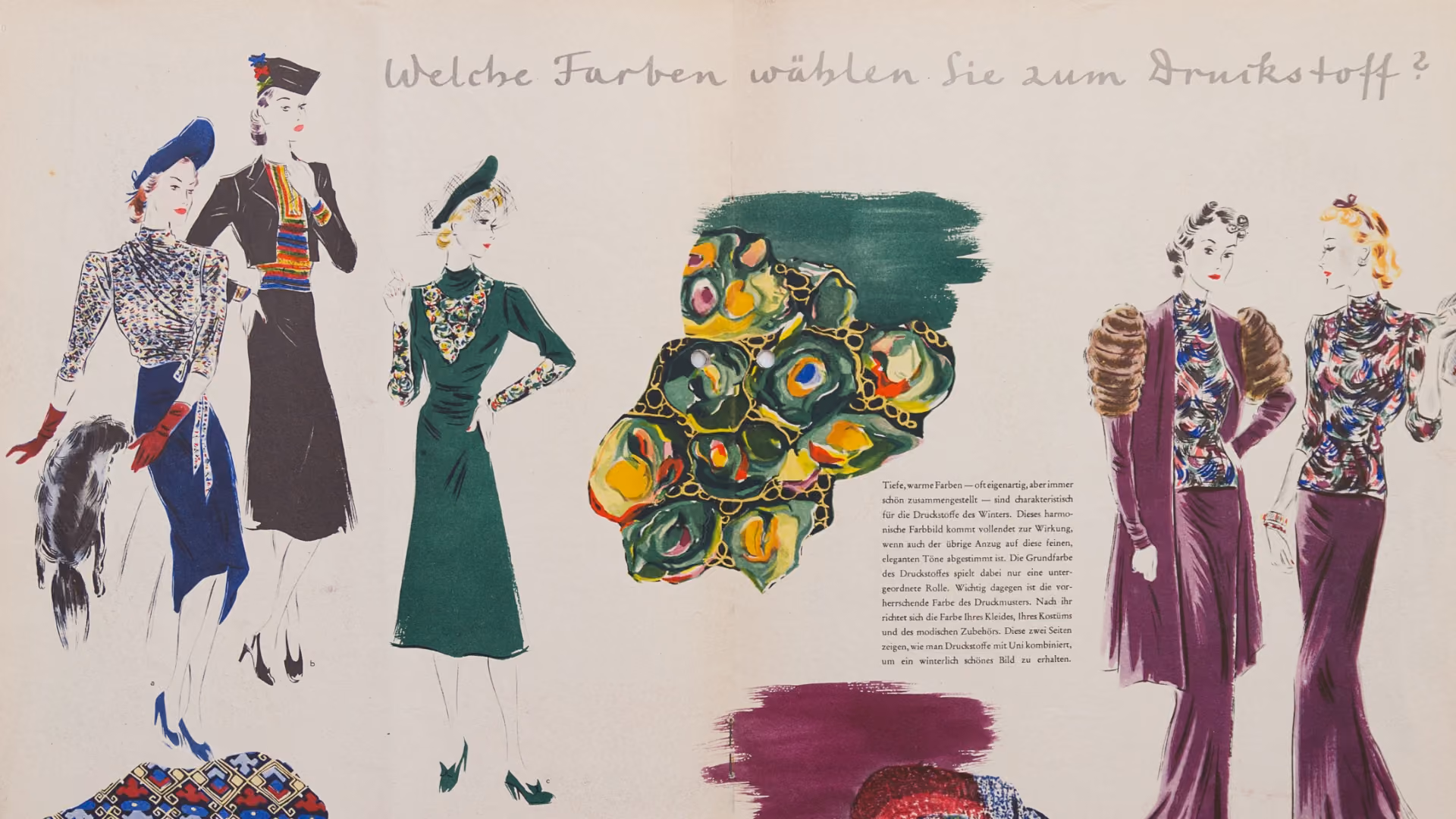 Illustrierte Doppelseite der Modischen Hausmitteilung von 1938