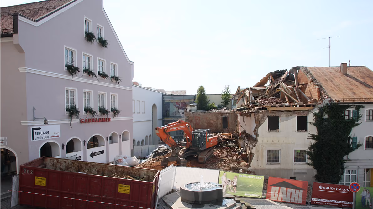 Baustelle des bislang größten Umbaus des Modehauses GARHAMMER, 2012
