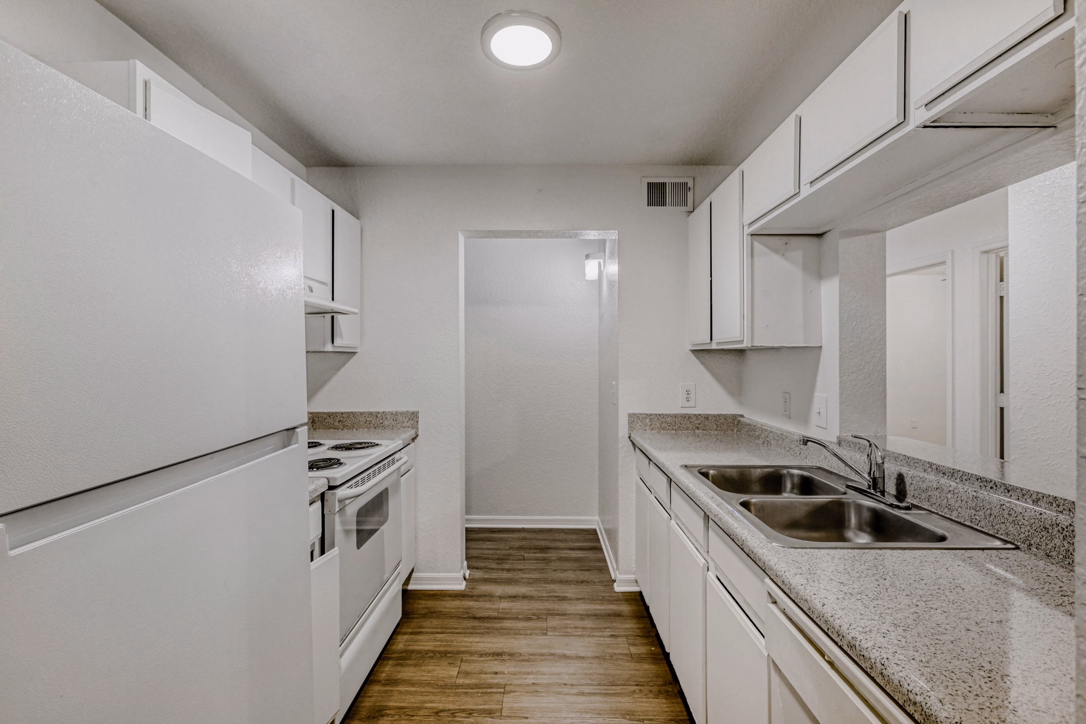 Kitchen with white cabinets