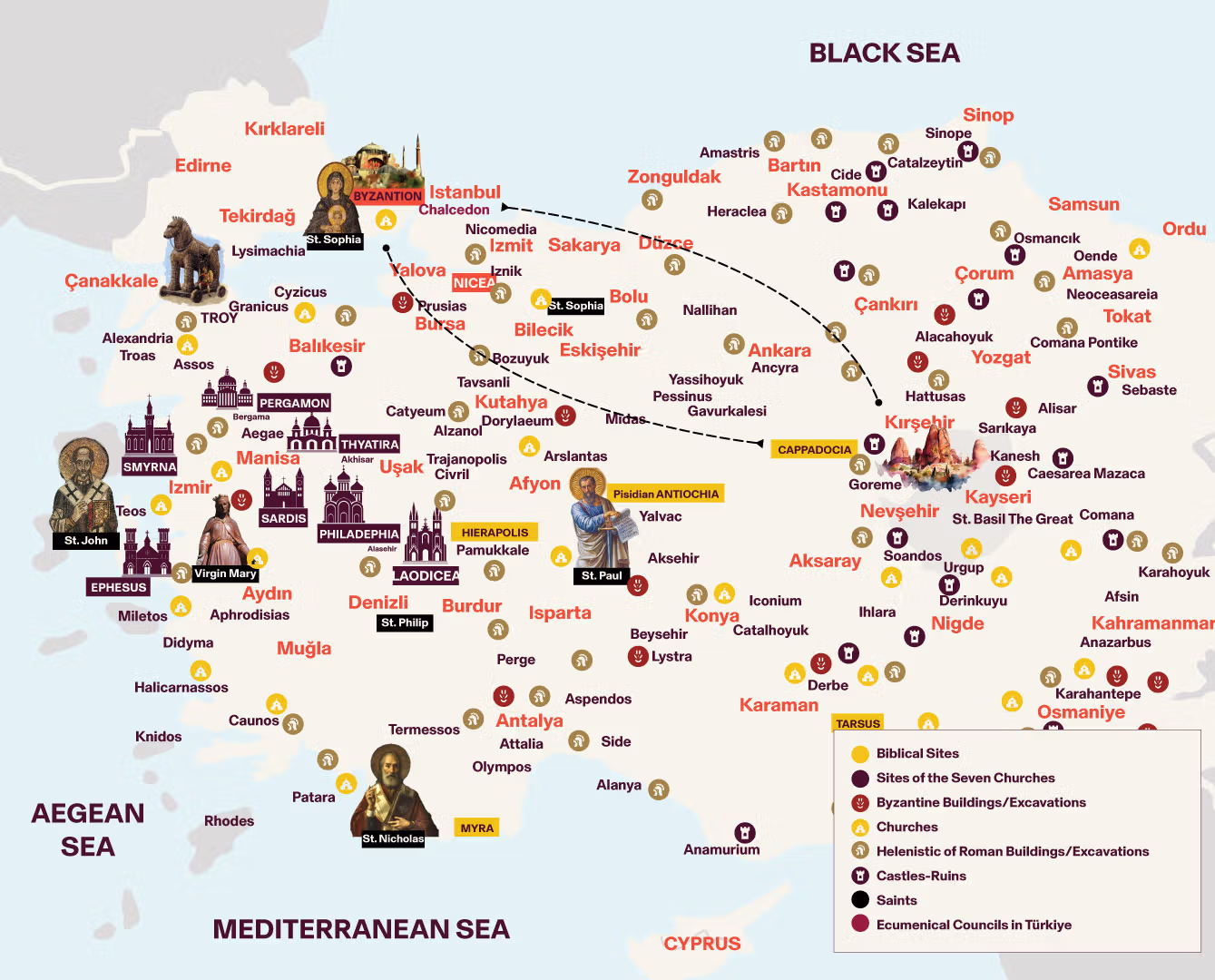 Route map of The Cultural Immersion: Istanbul, the Princes' Islands and Cappadocia