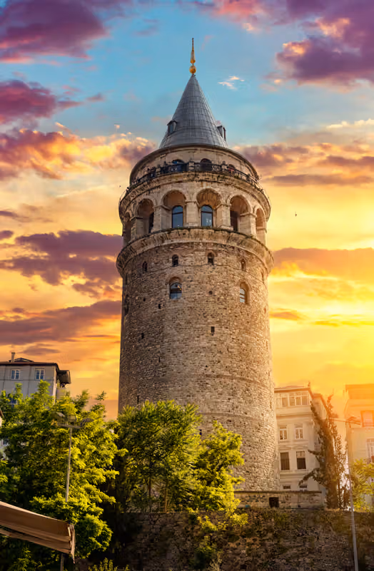 Galata Tower above the Golden Horn in Istanbul