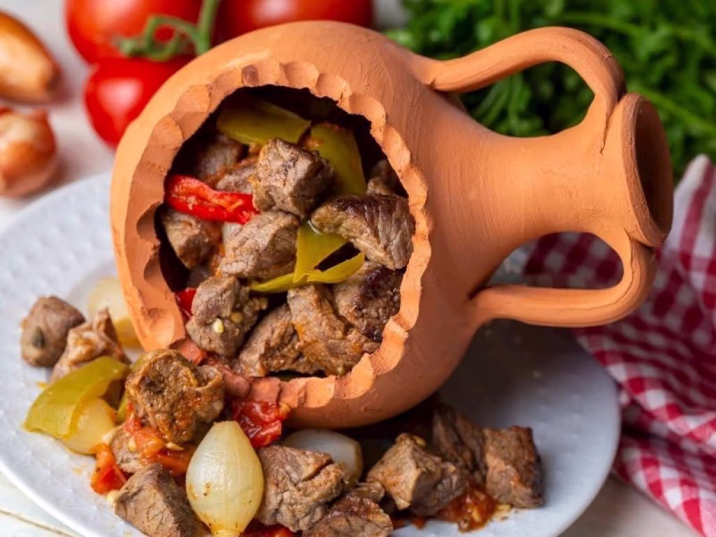 Testi kebab cooked in a clay pot, Cappadocia