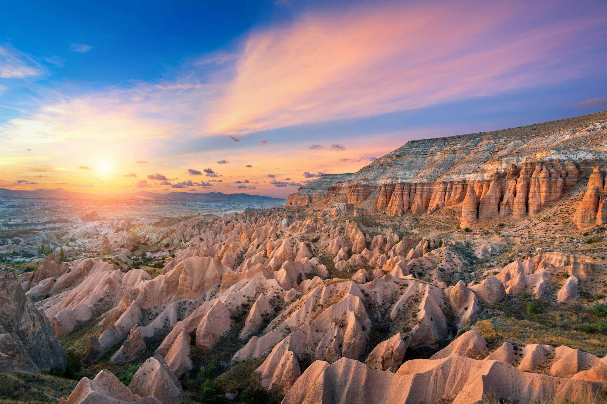 Rock formations of Red Valley in Cappadocia