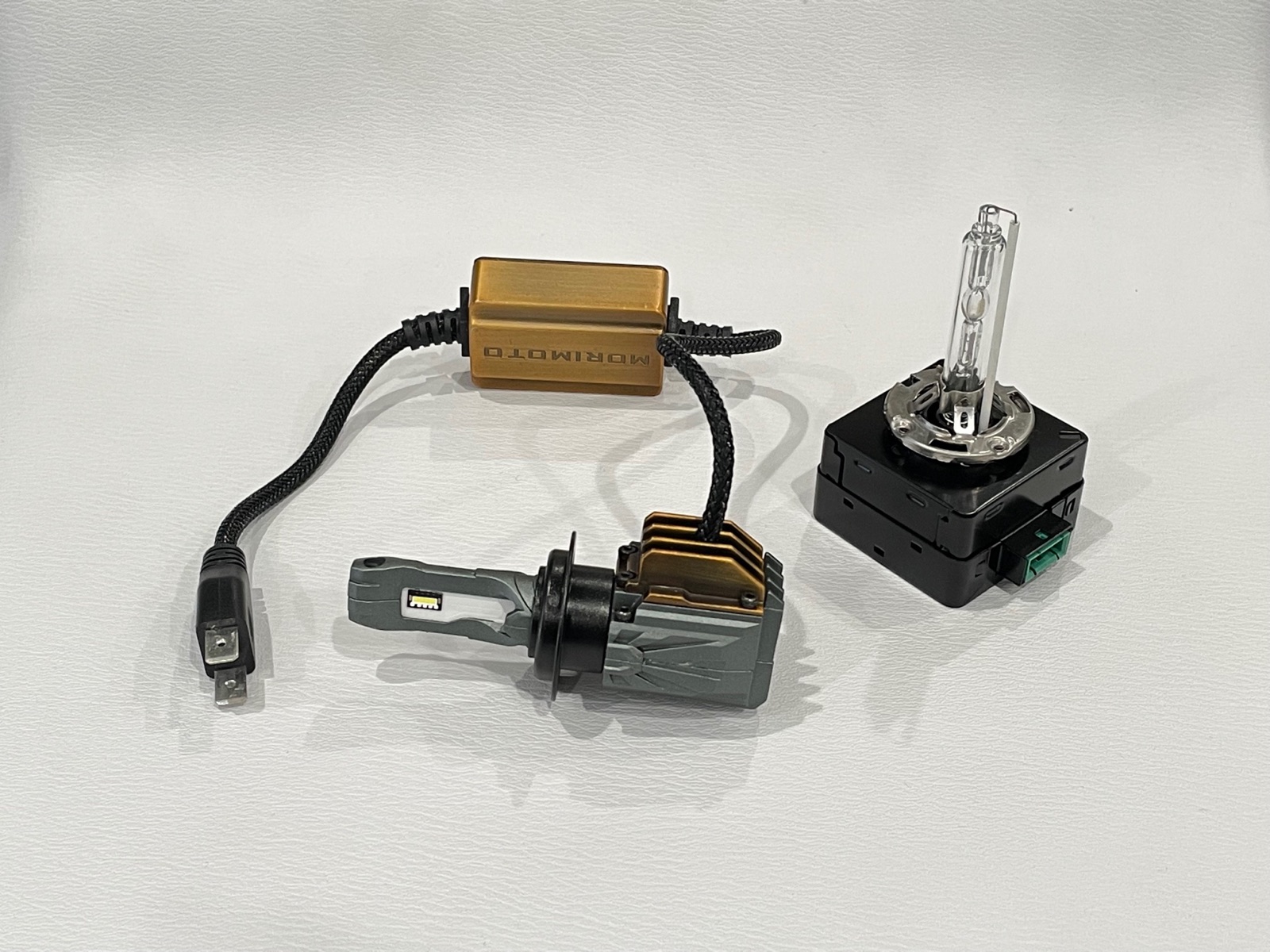 Upgraded LED and HID headlight bulbs installed for brighter output