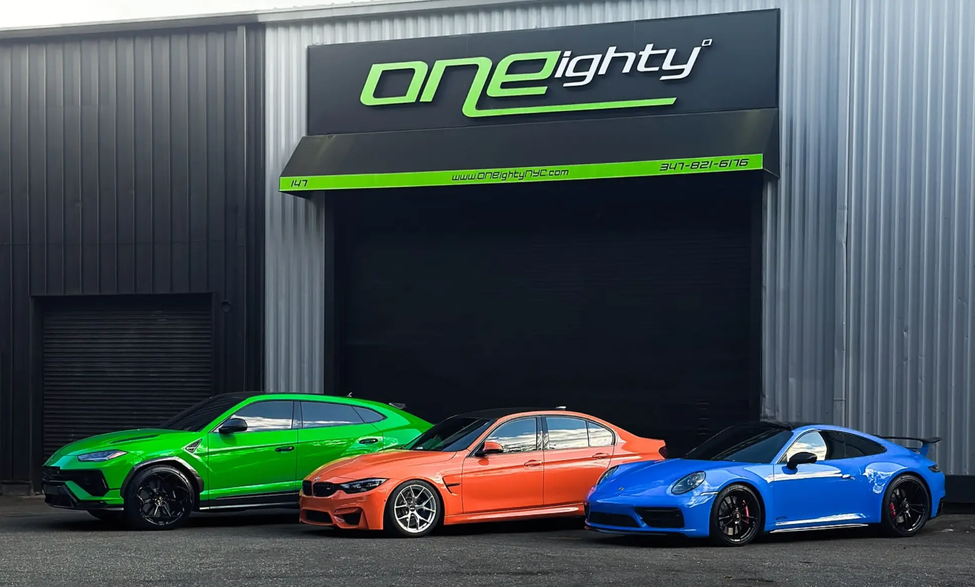 ONEighty shop floor with a vehicle being worked on