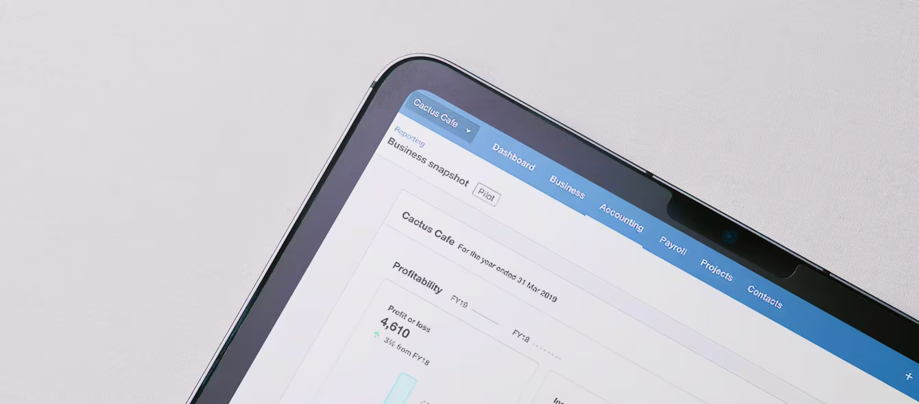 iPad showing Xero's software on screen