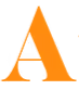 A stylized orange letter "A" with a drop hanging from the left side.