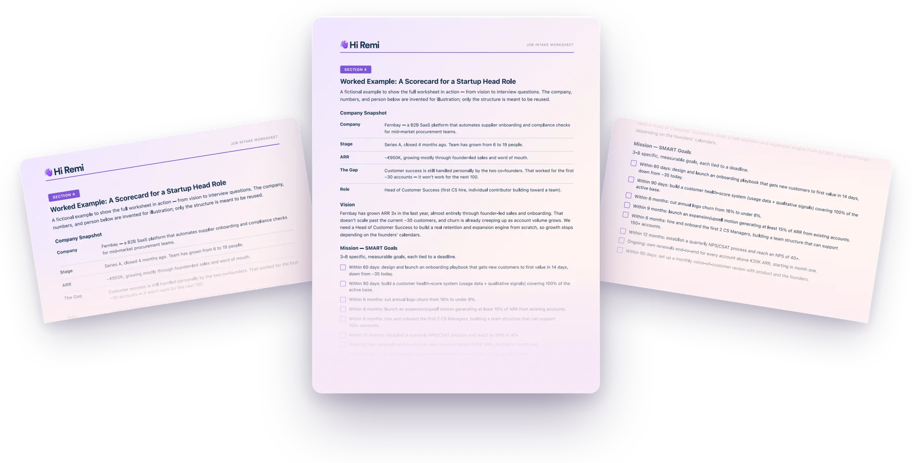 Job Intake Worksheet PDF preview: kick-off checklist and candidate scorecard template for recruiters