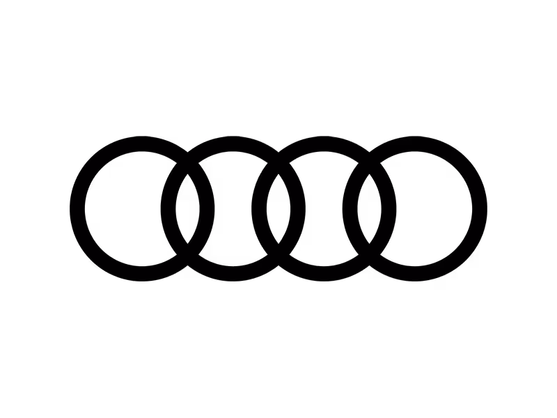 Black Audi logo.