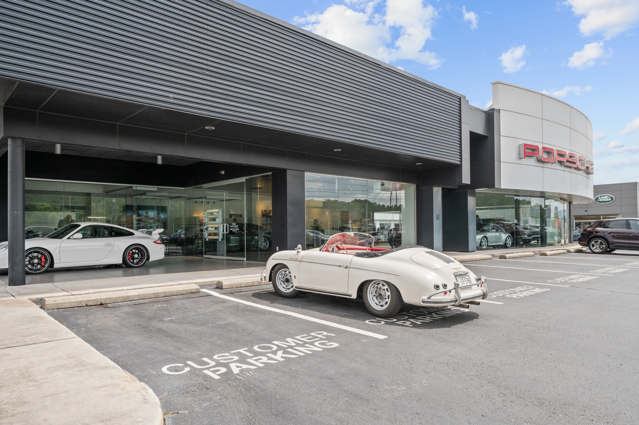 Street view of Porsche repair center on the Century Collision Center campus.
