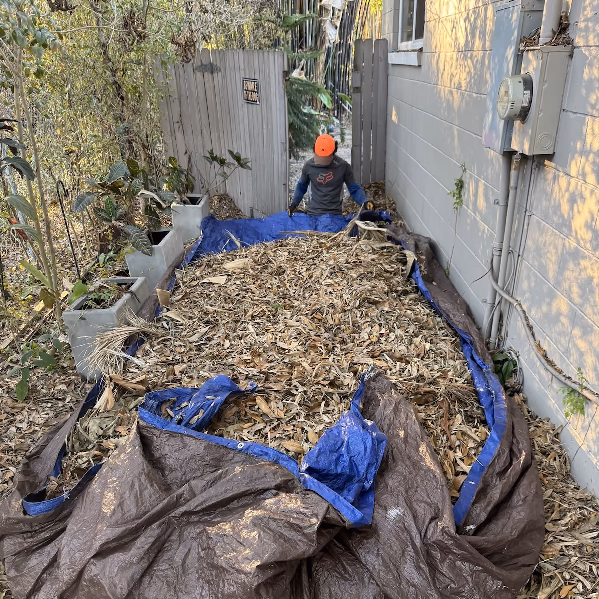 Property refresh services with leaf removal and debris hauling