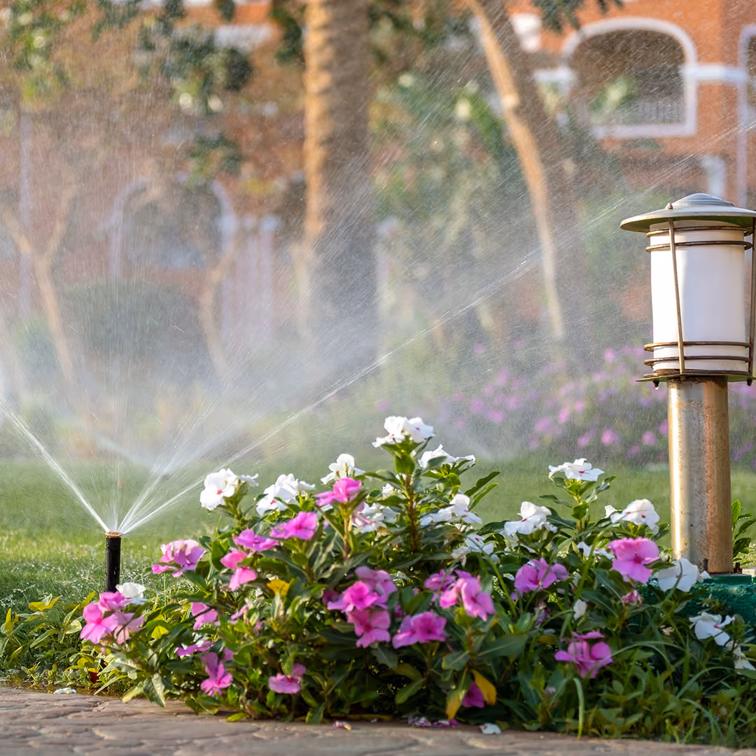 Lawn sprinkler installation creating healthy green landscapes