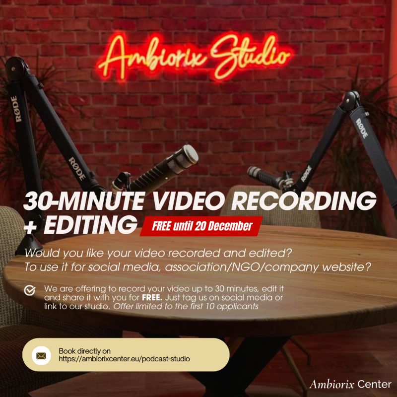 Ambiorix Studio free recording offer until 20 Dec 2024 Brussels podcast
