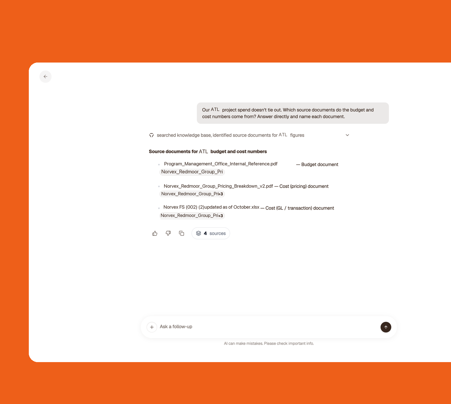 ALK Chat tracing a discrepancy back to source documents