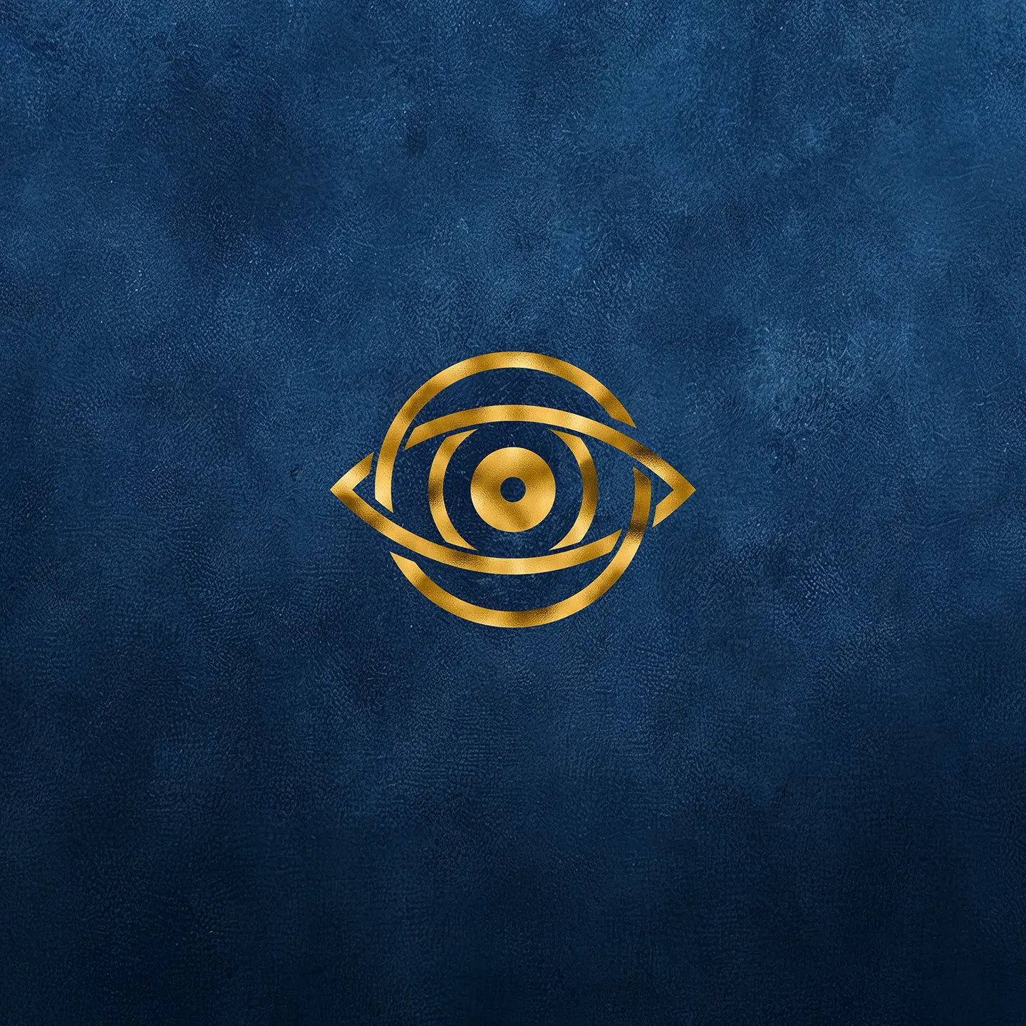 Gold Threads of Fate lore symbol of an all-seeing eye on a deep blue background