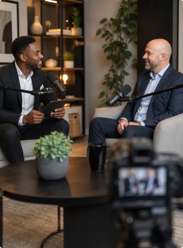 Lisa Flynn Namm in conversation with a client executive