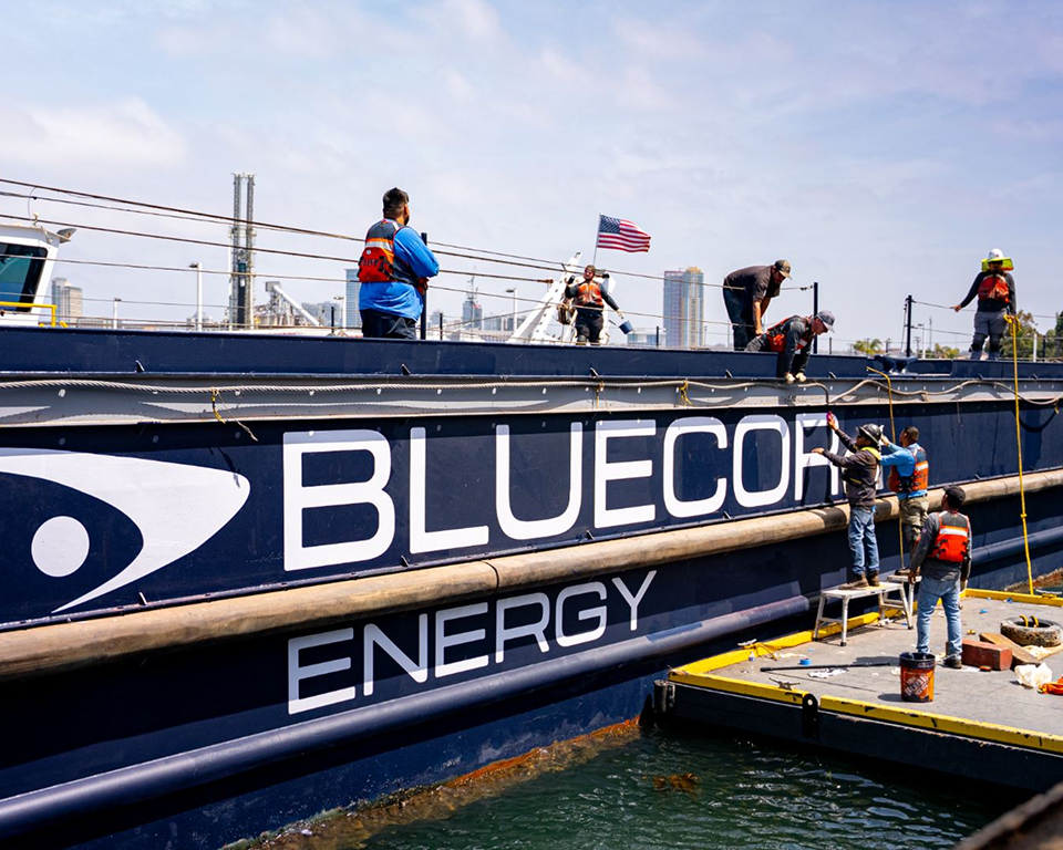 Bluecore Energy barge at the Port of Long Beach