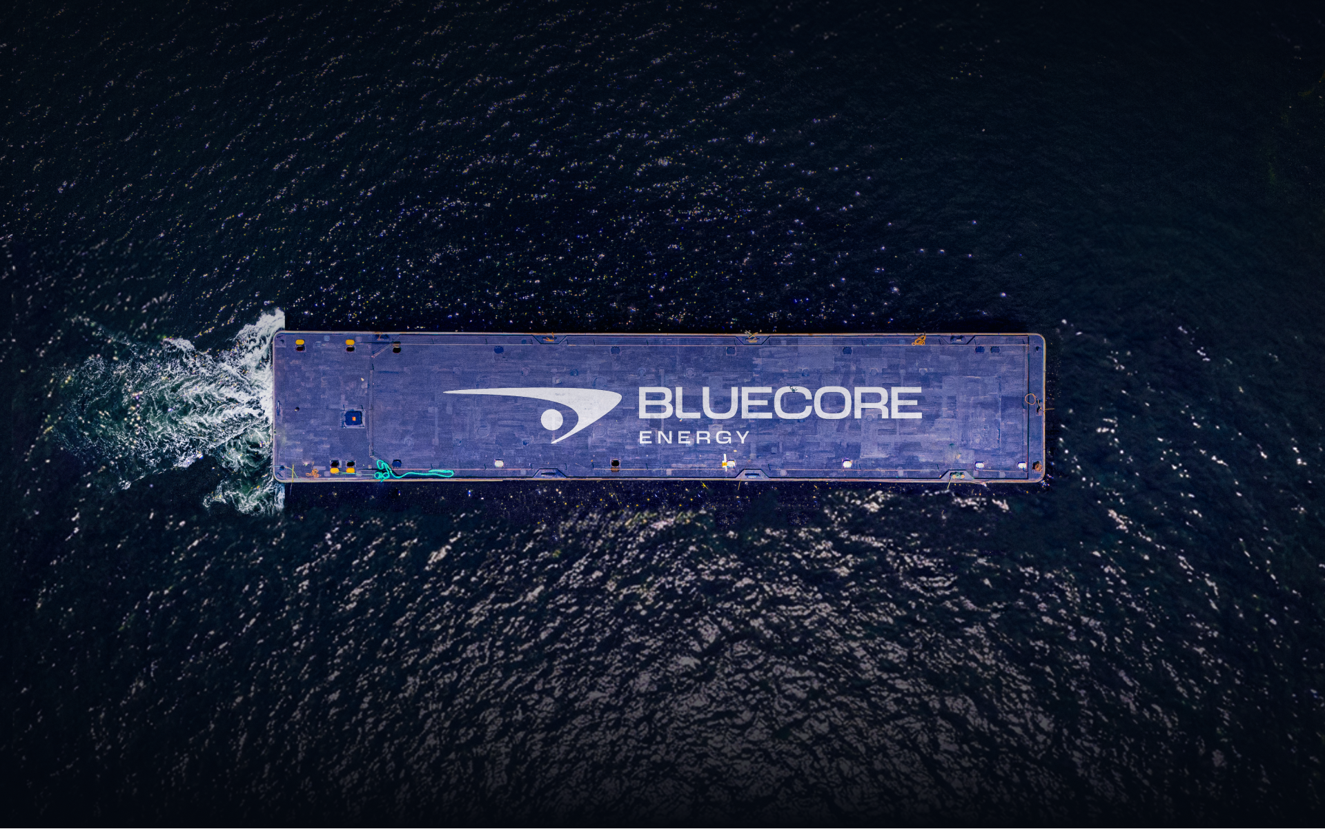 Aerial view of the Bluecore Energy vessel