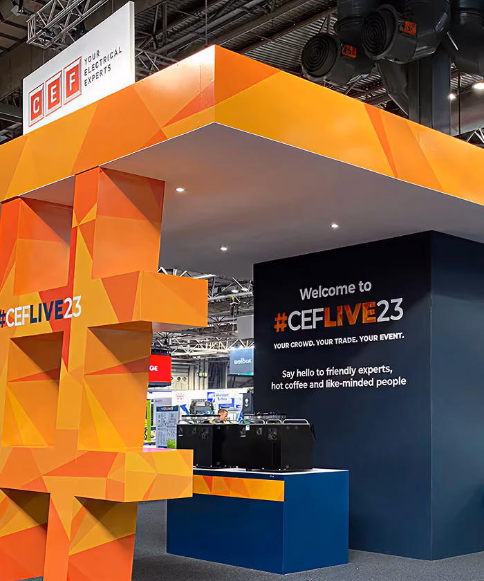 Custom exhibition stand designed and built by IMA Solutions