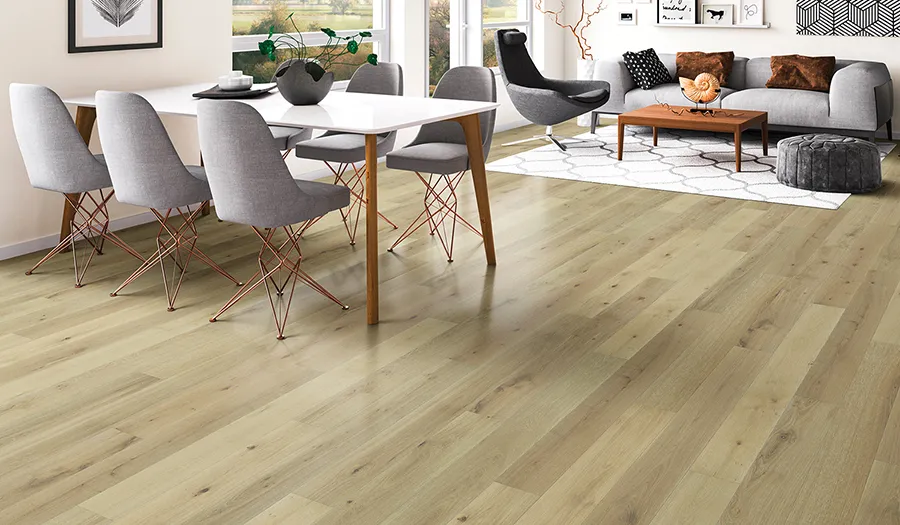 Palladio White Wash French White Oak room scene.