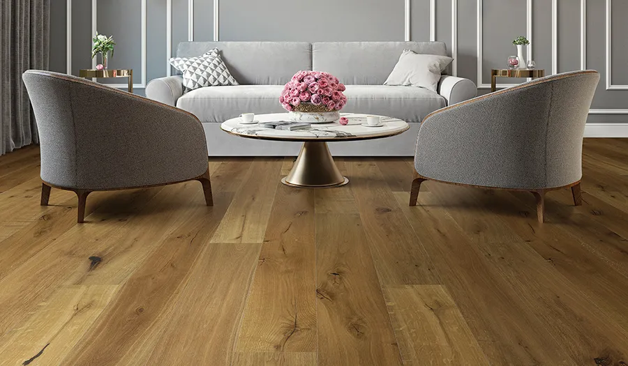 Symphony Sonata French White Oak room scene.
