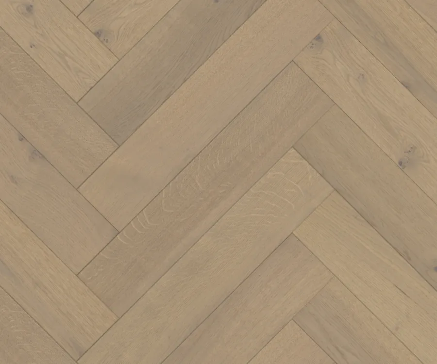 Artisano Bar Harbor Parquet French White Oak swatch.