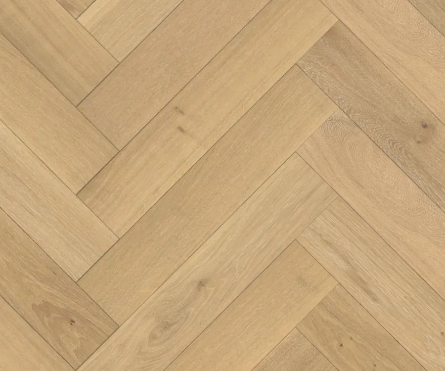 Artisano Carmel Parquet French White Oak swatch.